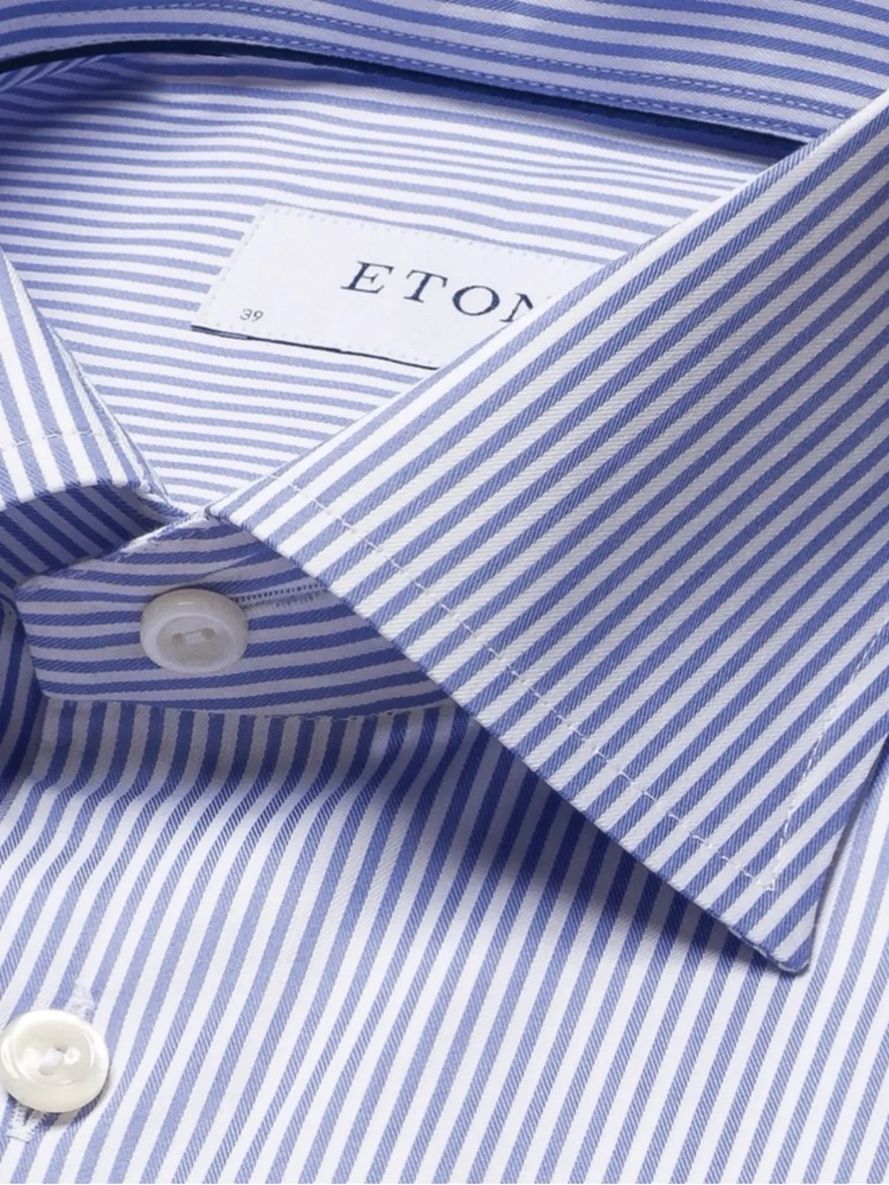 Eton Light Blue Fine-Stripe Men's Dress Shirt Neck Size 40/15 3/4 - Picture 3 of 16